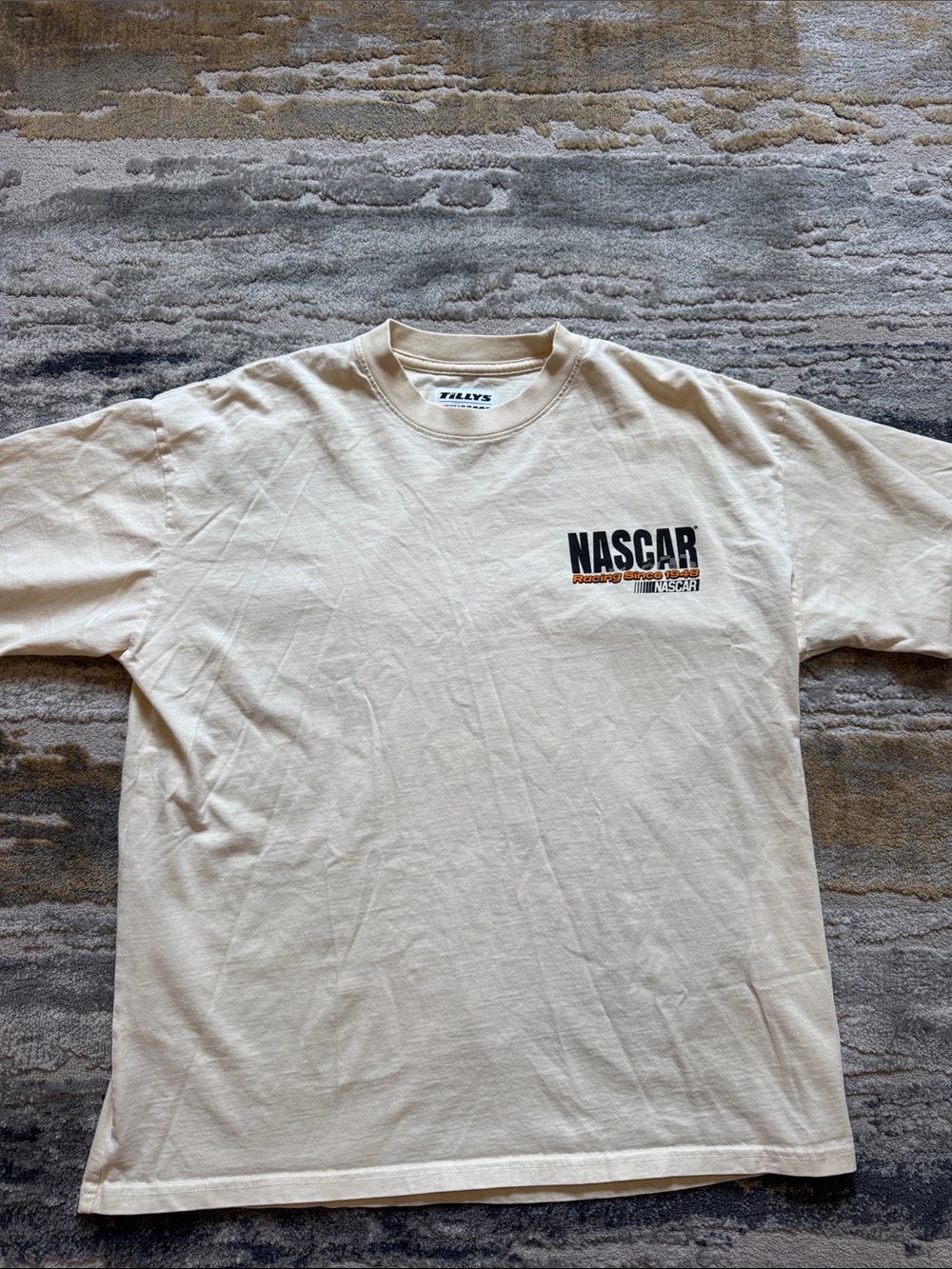 Tilly's Cream NASCAR Logo Short Sleeve Tee